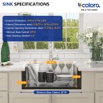 Dcolora 17" x 18" x 9" Drop-In Workstation Bar / Prep Sink, Brushed 304 Stainless Steel, Single Bowl, with drain assembly, bottom grid, roll-up drying rack - Image 9