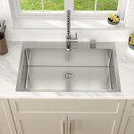 Dcolora 30" x 22" x 9" Drop-In Workstation Kitchen Sink, Brushed 304 Stainless Steel, Single Bowl, with drain assembly, bottom grid, roll-up drying rack - Image 2