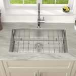 Dcolora 36" x 19" x 9" Undermount Kitchen Sink, Brushed 304 Stainless Steel, Single Bowl, with drain assembly, bottom grid, roll-up drying rack - Image 2