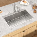 36" x 22" x 9" Drop-In Kitchen Sink, Brushed 304 Stainless Steel, Single Bowl, with drain assembly, bottom grid, roll-up drying rack - Image 3