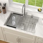 Dcolora 30" x 22" x 9" Drop-In Workstation Kitchen Sink, Brushed 304 Stainless Steel, Single Bowl, with drain assembly, bottom grid, roll-up drying rack - Image 3