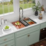 28" x 22" x 10" Drop-In Workstation Kitchen Sink, Brushed 304 Stainless Steel, Single Bowl, with drain assembly, bottom grid, roll-up drying rack - Image 2