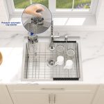 Dcolora 25" x 22" x 10" Drop-In Kitchen Sink, Brushed 304 Stainless Steel, Single Bowl - Image 3